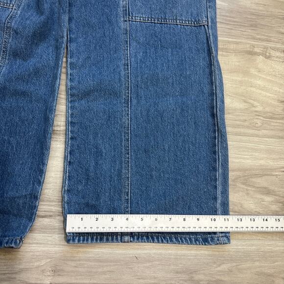 Forever 21 Women's Relaxed Fit Straight Leg Cargo Blue Jeans Size 25 - Picture 6 of 13